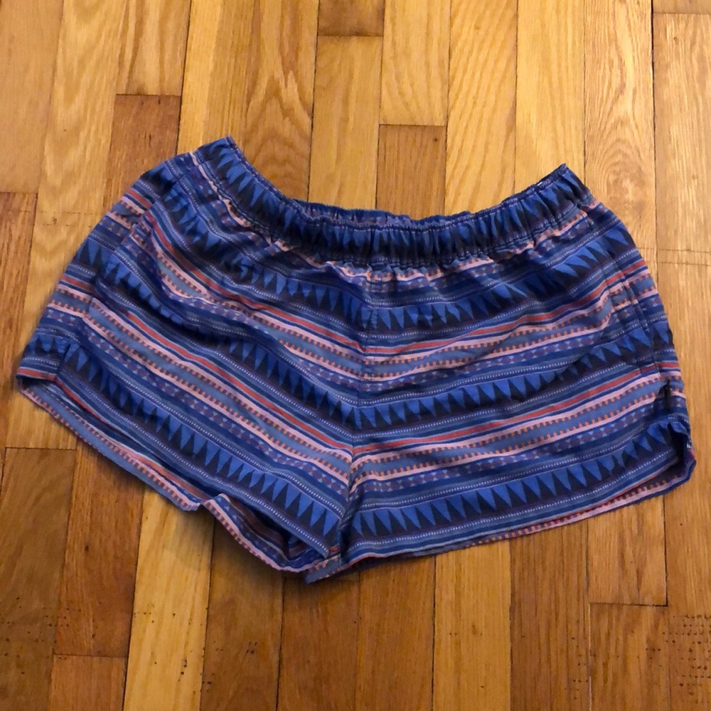 Patagonia Blue and Pink Striped Women's Shorts